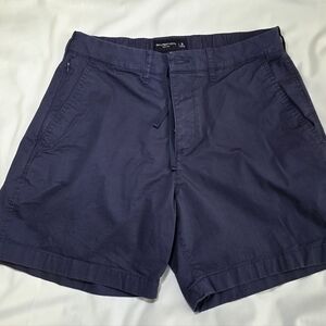 Abercrombie & Fitch Stretch Inside Drawstring Shorts- Men's Size Med Navy Blue